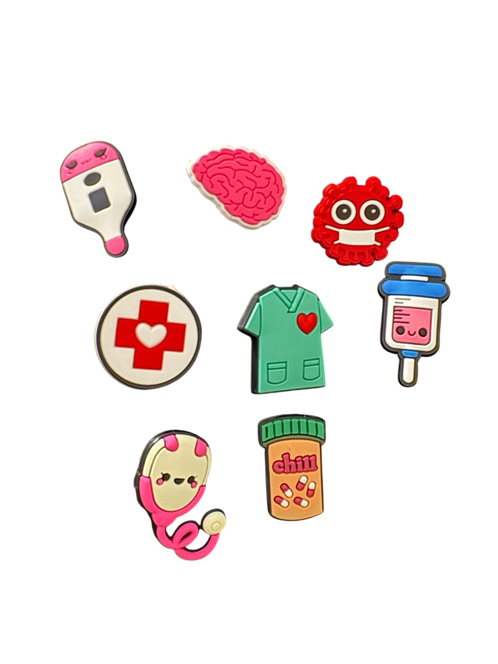 Cute Medical-Themed Kids Toy Charms - Pink, Red, Green, Blue